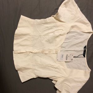 White Zara crop Top size Small